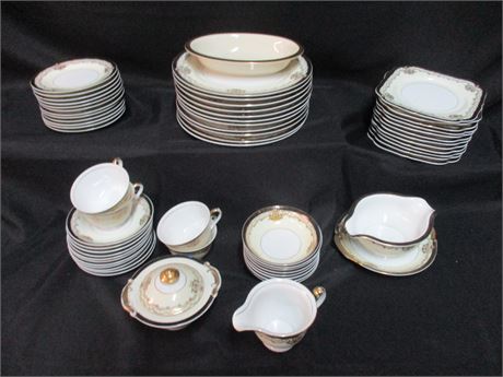 Unique 63 Piece "Japan" Hand Painted China Set, Dishes, and Cups
