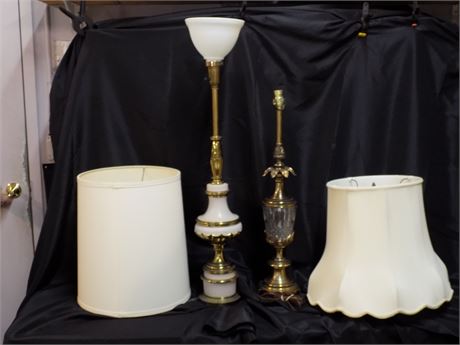 Stiffel & Brass Glass Table Lamps