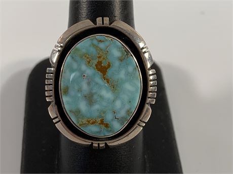 Sterling Silver Turquoise  Navajo Signed Pete Sanchez  Rings