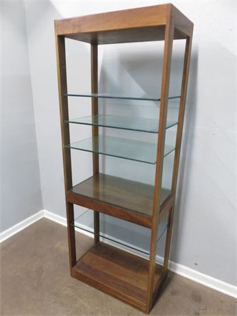 Mid-Century Glass Shelf Display Rack