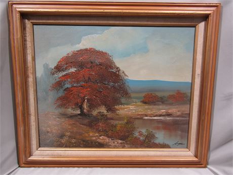 Original Oil on Canvas Signed Landscape