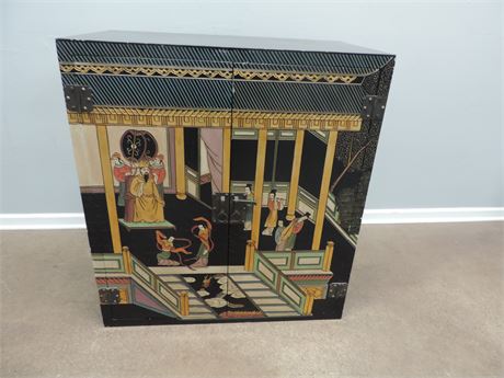 Vintage Asian Hand Painted Chest