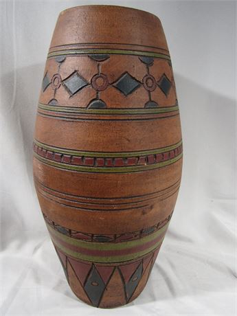Large Ceramic Western Themed Vase