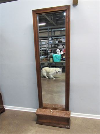 Antique Pier Mirror with Marble Base