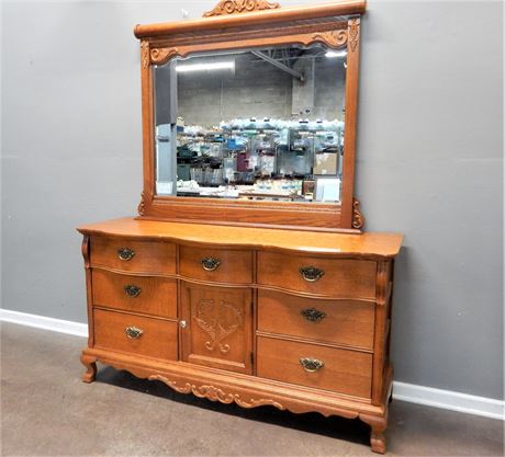 Lexington Oak Dresser with Beveled Mirror