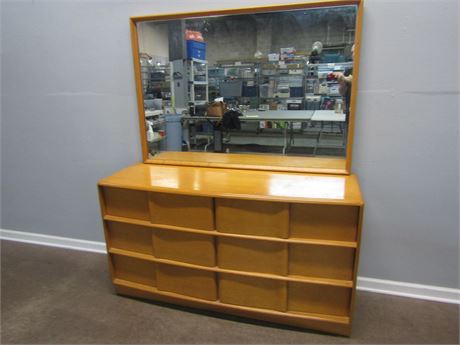 Heywood Wakefield Dresser, with Mirror and Champagne Color