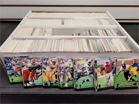 Assorted 4 Row Box of Sports Trading Cards, Baseball, Golf, Basketball, Football