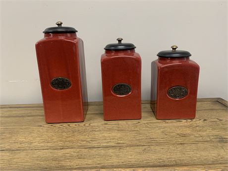 Pier One Three Lidded Canisters