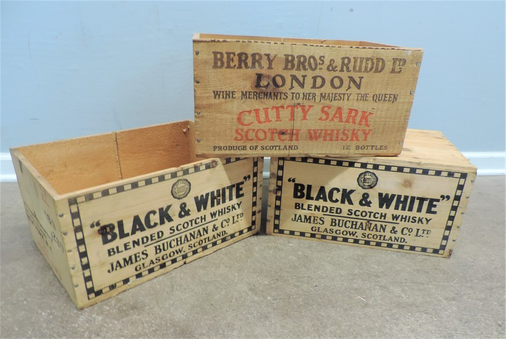 Vintage Berry Bros & Rudd Ltd Cutty Sark Scotch Whisky Wood Crate