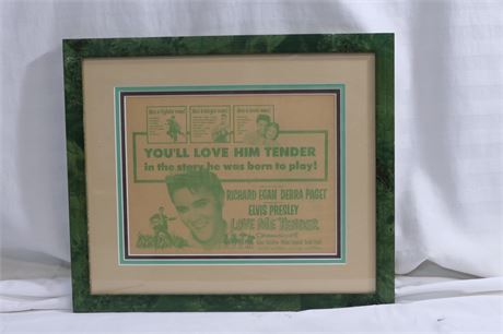 Elvis Presley Love Me Tender Small Poster Framed
