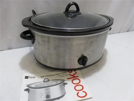 COOKS 6 Quart Stainless Slow Cooker
