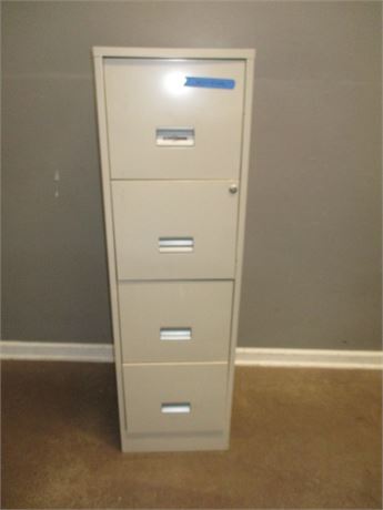 Steel Works File Cabinet with Key, Cream Colored