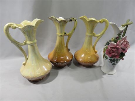 Ceramic Pitcher Vase Lot