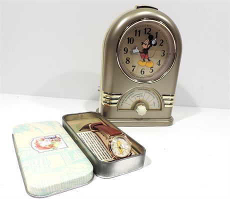 WALT DISNEY Mickey Mouse Alarm Clock / Winnie Watch
