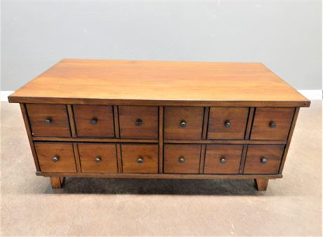 Solid Wood Coffee Table with Drawers that Pull Out From Both Sides