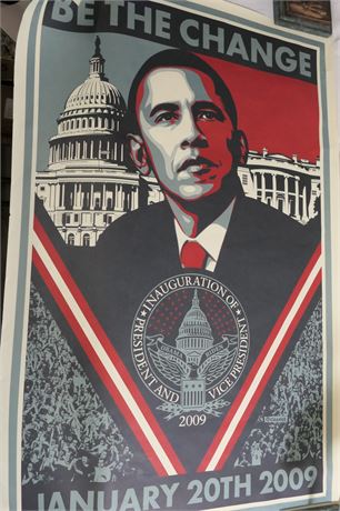 Shepard Fairey/ Barack Obama "Be The Change" Inauguration Poster Jan 20, 2009