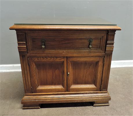 Drexel Heritage Guildhall Nightstand with Glass Top