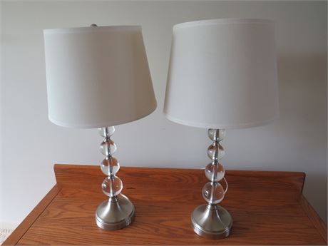 Glass/Brushed Aluminum Table Lamps