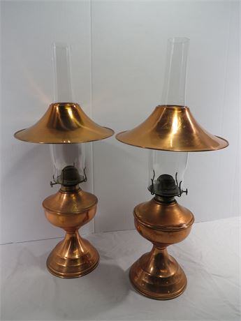 Vintage Copper Oil Lamps