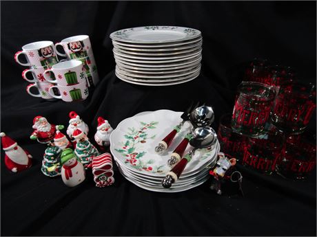 Christmas in June Collection, Plates, Mugs, Goblets, and Salt & Pepper