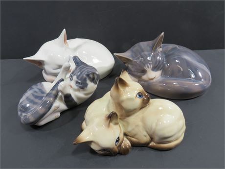 ROYAL COPENHAGEN / BESWICK Porcelain Cat Figurines