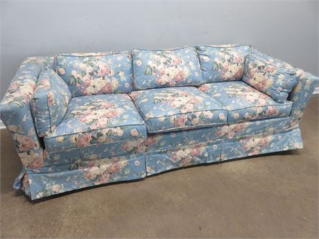 Slip Covered Floral Sofa
