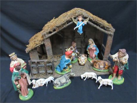 Large Vintage Nativity Scene - Made in Italy