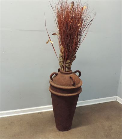 Large Rustic Style Metal Vase