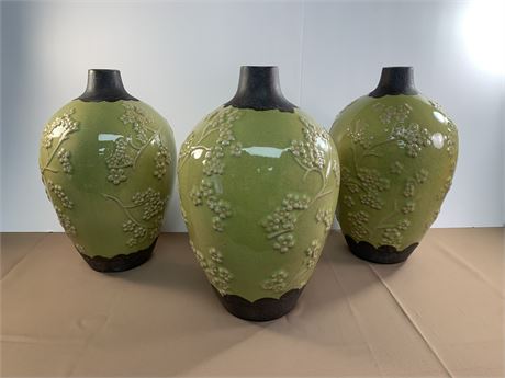 Decorative Green Ceramic Glazed Vases