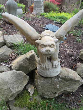 Concrete Winged Gargoyle Garden Sculpture