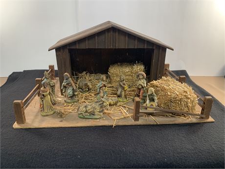 FONTANINI Nativity Set with Creche MADE in ITALY
