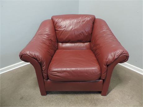 North Hickory Contemporary Red Leather Chair