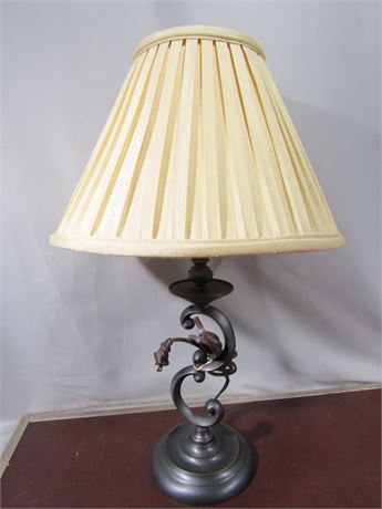 Decorative Metal Flowing Table Lamp with Cream Colored Shade