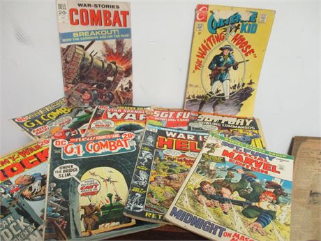 10 Piece - 1970's Comic Books, Army, Sgt. Fury, Sgt. Army