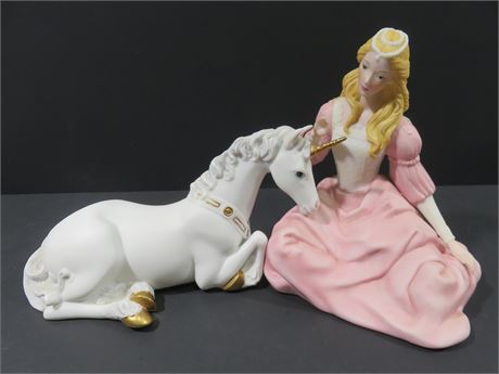 1992 LENOX Princeton Gallery "Innocence" Maiden & Unicorn Figurine