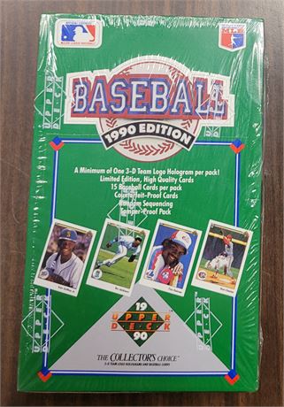 1990 Upper Deck Baseball Factory Sealed Wax Box