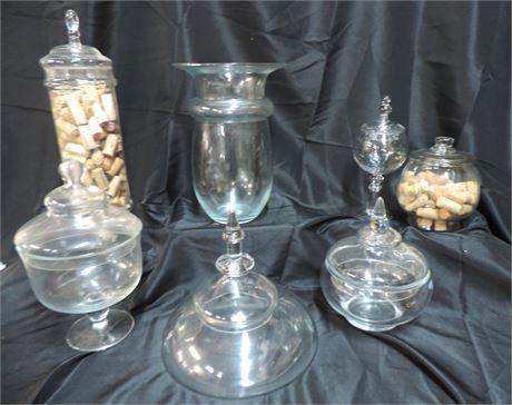 Large Glass Jars / Cork Lot