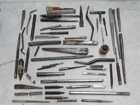 55+ Piece Misc. Tool Lot - Chisels, Punches etc.