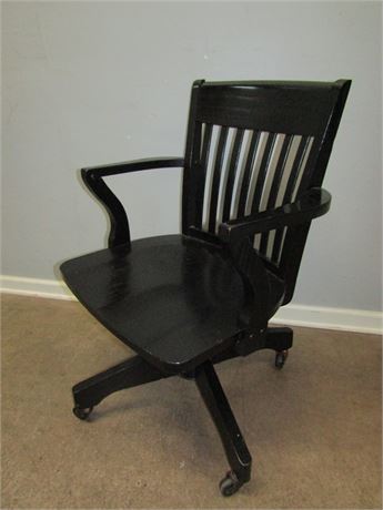 Vintage Black Railroad Desk Chair, Classic style