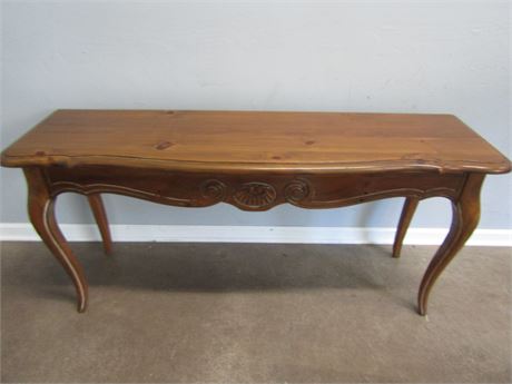 Solid Wood French Country Coffee Table, with Ornate Craved trim