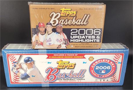2006 TOPPS BASEBALL FACTORY SEALED SERIES 1&2 COMPLETE SET AND UPDATE SET