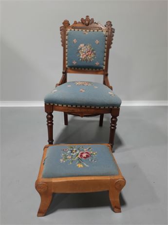 Victorian Chair & Footstool