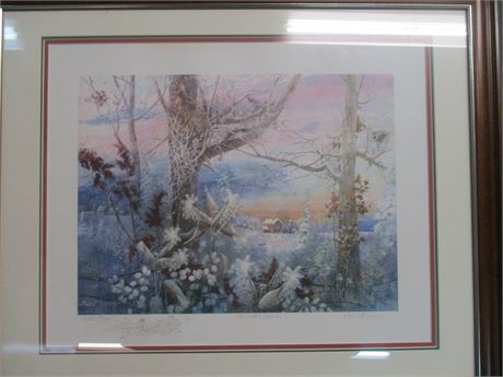 Robert Laessig Artist Proof Print "Winter Jewels", Signed and Titled
