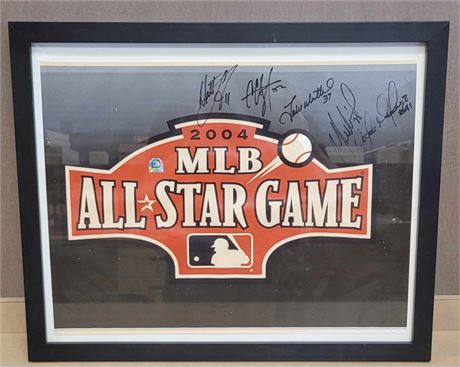 Cleveland Indians Framed and Autograph 2004 All-Star Poster