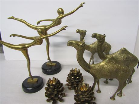 Copper & Brass Collectibles, Camels, Cones, Dancers