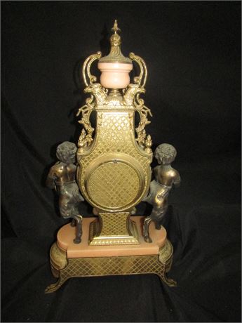 Vtg. Brevattato Hermle Imperial Italian Cherub Brass Clock; Fully