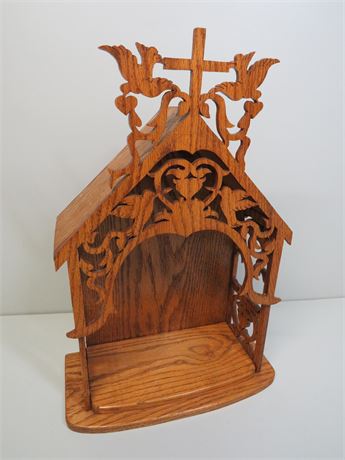 Religious Hand Carved Wooden Display Box