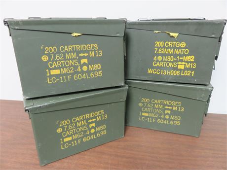 O.D. Green Military Surplus 7.62mm Ammo Boxes