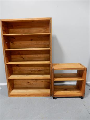 This End Up Rustic Furniture / Bookcase / Side Cart