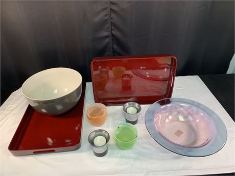 Miscellaneous Lot of Home Décor and Serving Pieces Including Waterford